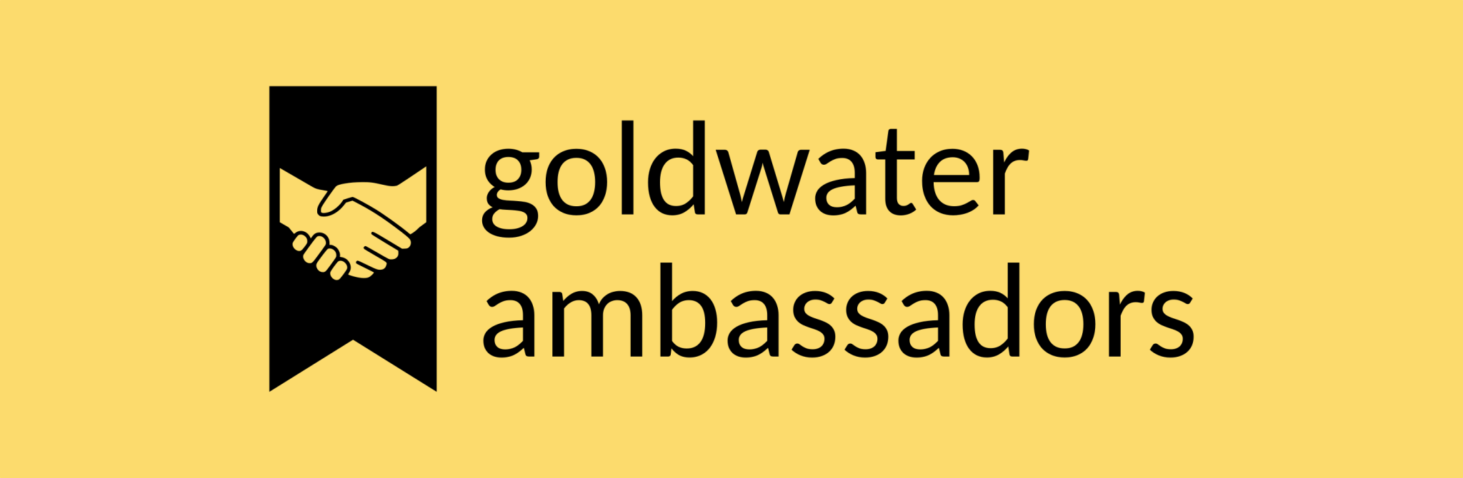 Logo of the Goldwater Ambassadors program featuring clasped hands.